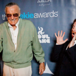 Seth Green presents Stan Lee with the Lifetime Achievement Award at the first annual Geekie Awards. Hollywood Avalon on August 18, 2013.